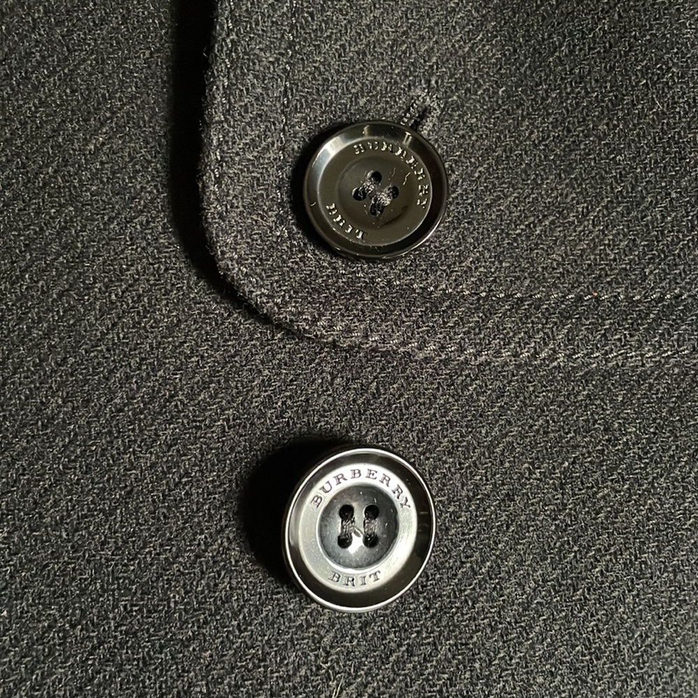Burberry Black Double-Breasted Wool Trench Coat with Belt - Picture 4 of 12